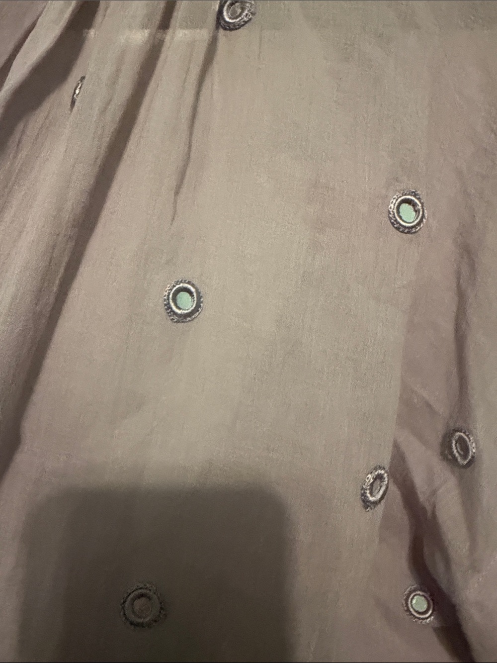 Free People 100% Cotton Lavender Silver Embellished Boho Tassel Tunic Size L - Picture 9 of 10